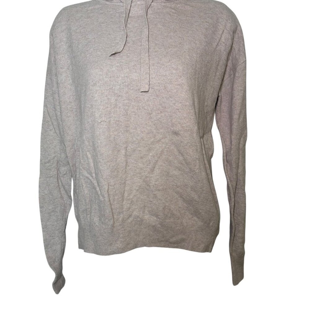 Gap CashSoft Knit Hoodie Sweater Oatmeal Neutral Cozy Women Small - Picture 2 of 6